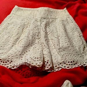 Express White Lace Women Shorts